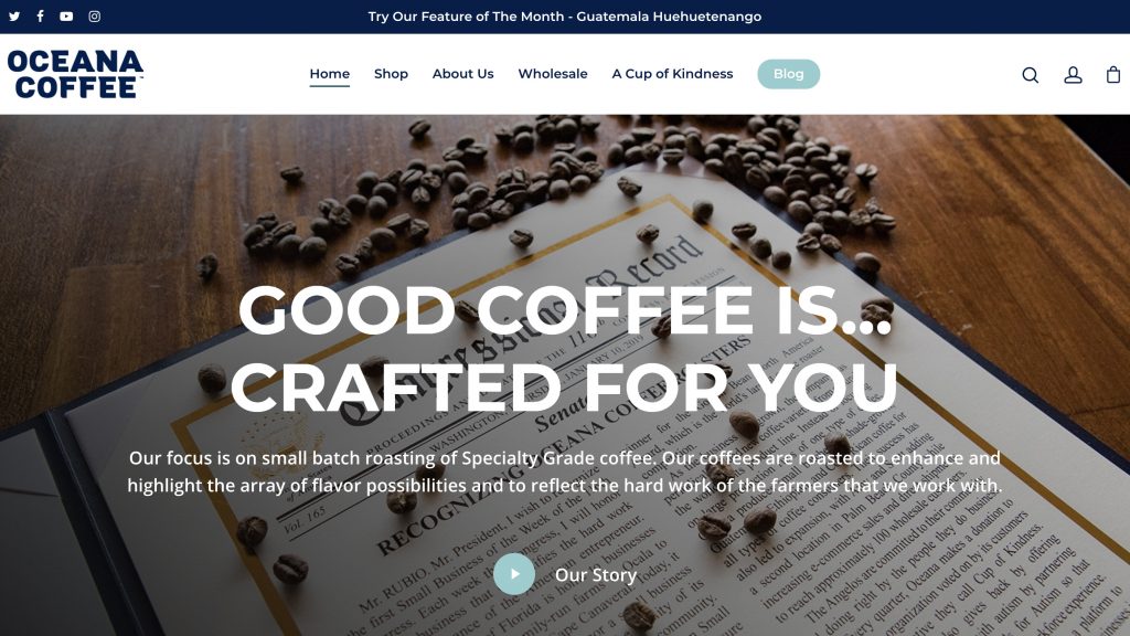 Native Website Design Oceana Coffee SS